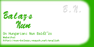 balazs nun business card